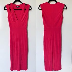 ABS by Allen Schwartz Red Cutout Midi Bodycon Dress